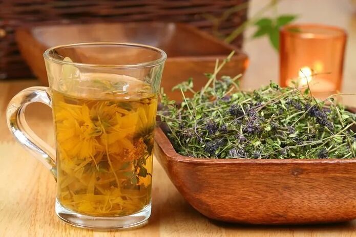An infusion of thyme, the use of which helps to enlarge the penis.